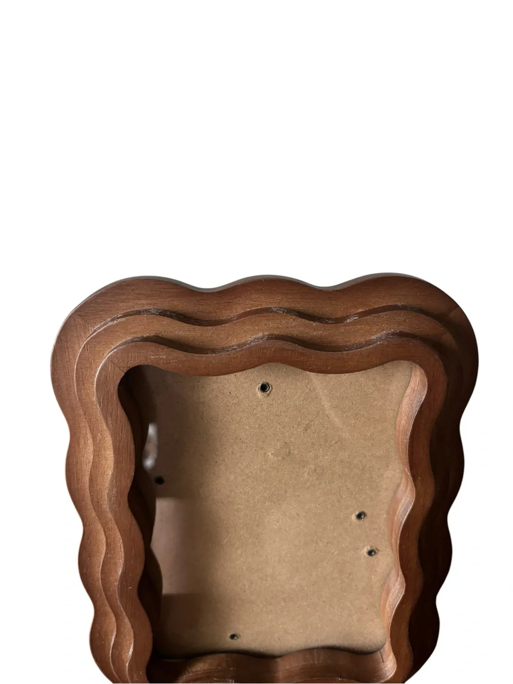 Rachel Zoe 5X7 scalloped retro wavy tiered design natural wood picture frame